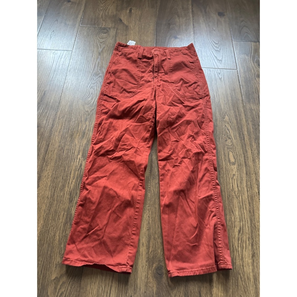Levis Red Tab Utility Pants Rust Burnt Orange Straight Leg Patch Pocket Size 30